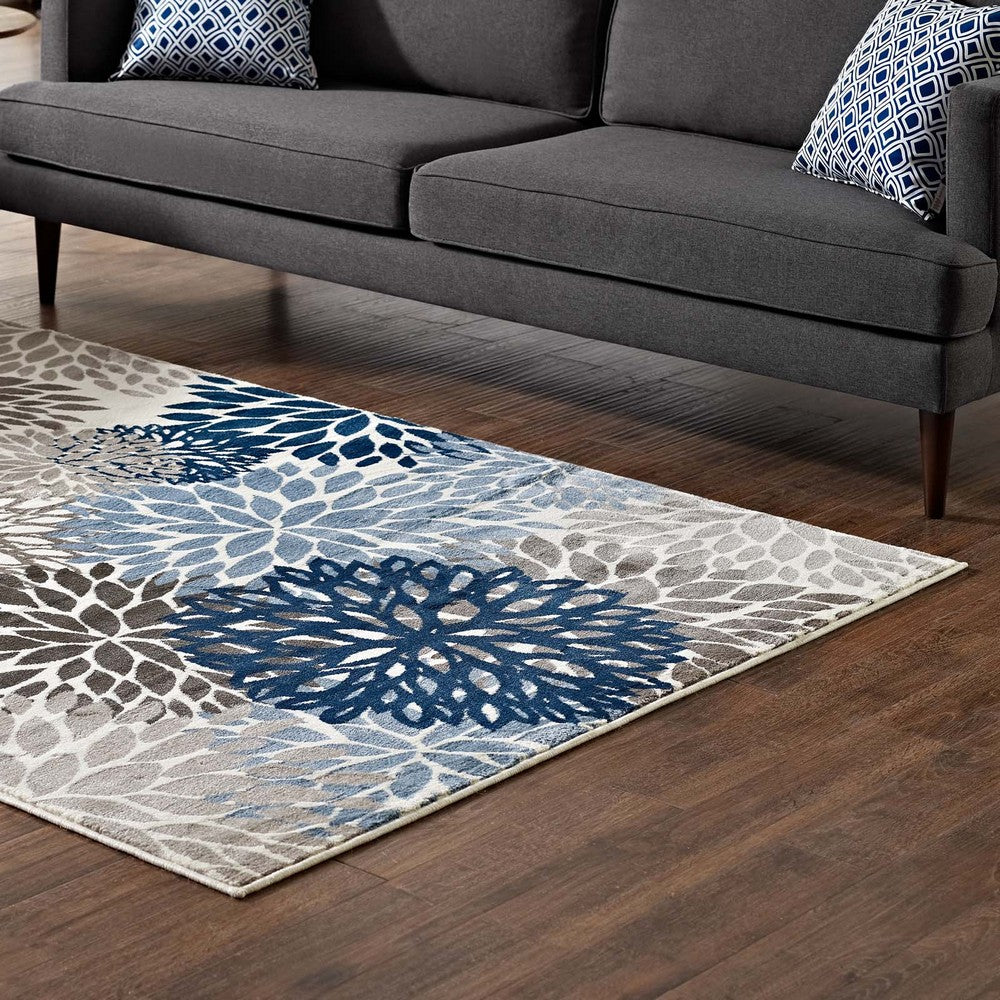 Calithea Vintage Classic Abstract Floral 5x8 Area Rug by Modway| Brown