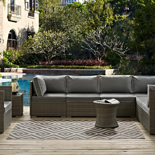 Jagged Geometric Diamond Trellis Indoor and Outdoor 8x10 Area Rug by Modway| Gray