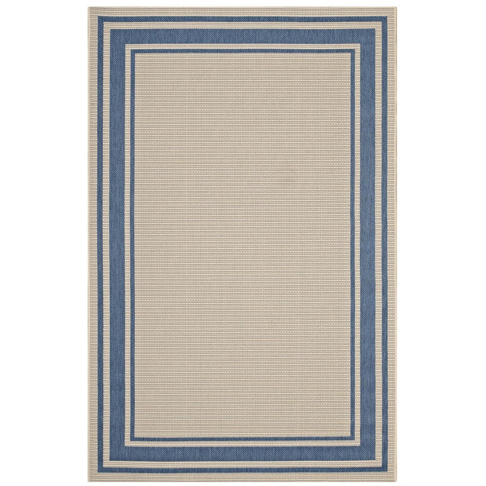 Rim Solid Border Indoor and Outdoor 5x8 Area Rug by Modway| Brown