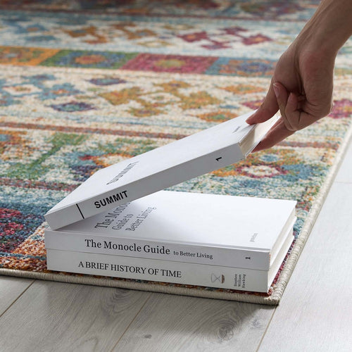 Tribute Nala Distressed Vintage Floral Lattice 5x8 Area Rug by Modway| Gray