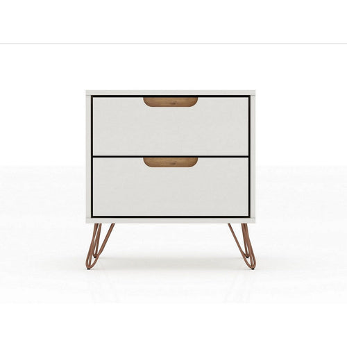 Rockefeller 2.0 Mid-Century- Modern Nightstand with 2-Drawer in