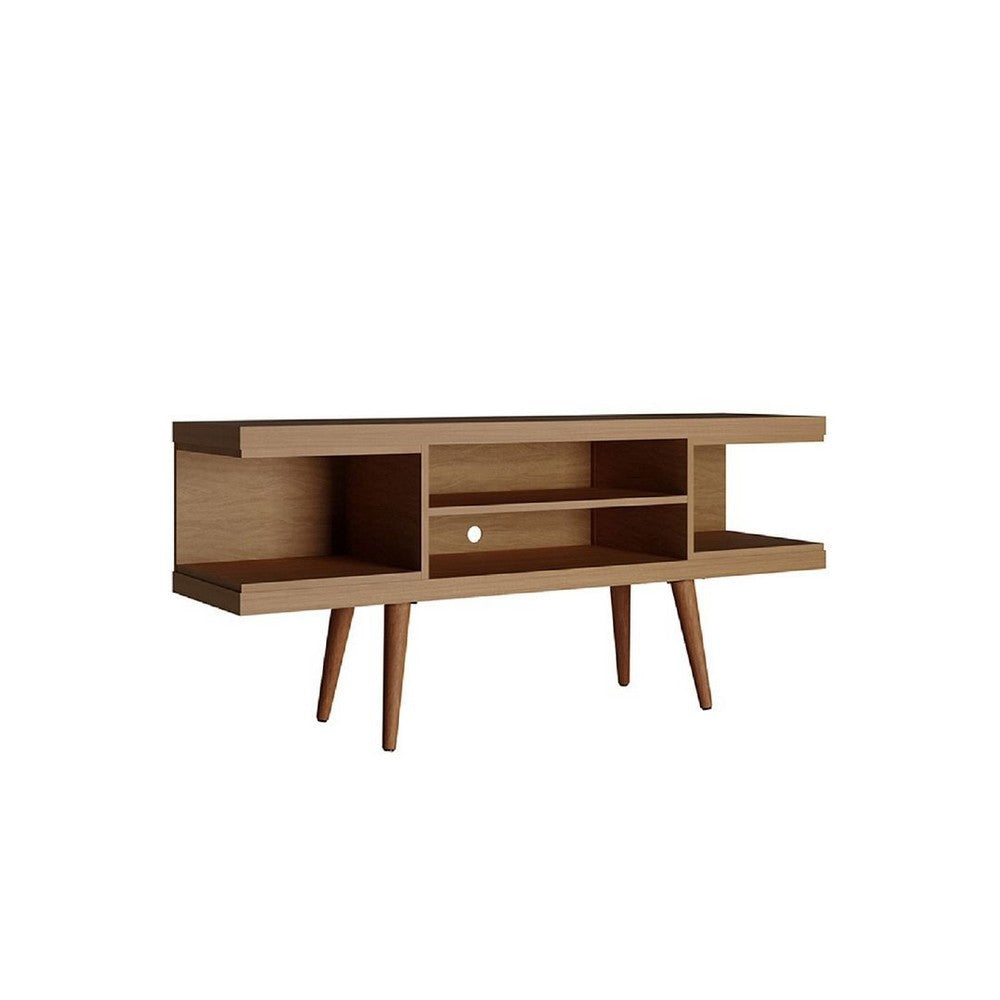 Utopia 53.14’’ TV Stand with Splayed Wooden Legs and 4 Shelves in Maple Cream MHC-19655