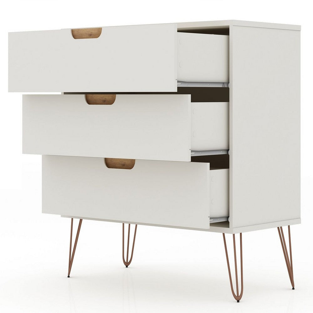 Rockefeller 3-Drawer Off White and Nature Dresser (Set of 2) MHC-2-103GMC3