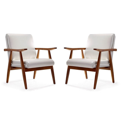 ArchDuke White and Amber Faux Leather Accent Chair (Set of 2)