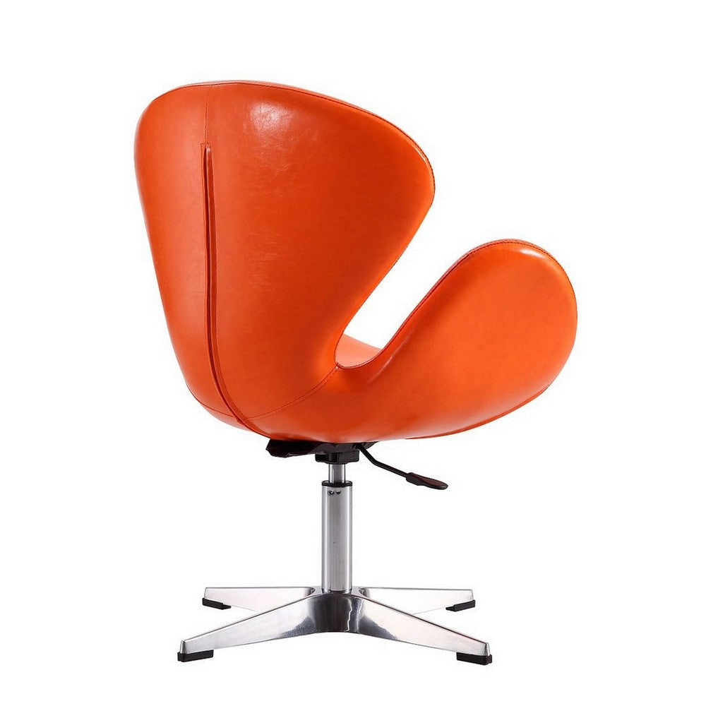 Raspberry Tangerine and Polished Chrome Faux Leather Adjustable Swivel Chair (Set of 2) MHC-2-AC038-TR
