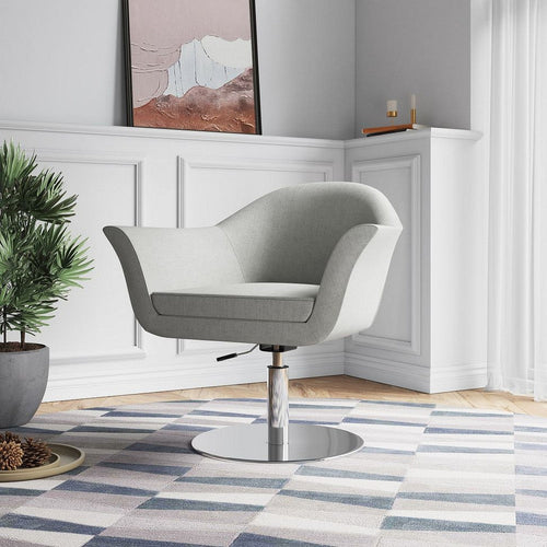 Voyager Barley and Brushed Metal Woven Swivel Adjustable Accent Chair (Set of 2)