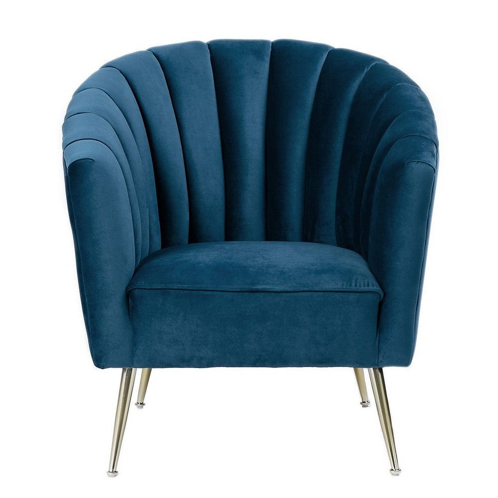 Rosemont Blue and Gold Velvet Accent Chair (Set of 2) MHC-2-AC056-BL