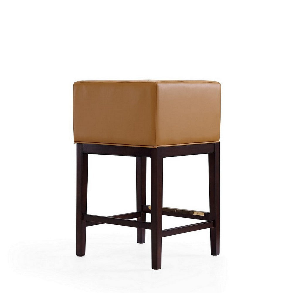 Kingsley 34 in. Camel and Dark Walnut Beech Wood Counter Height Bar Stool (Set of 2) MHC-2-CS005-CL