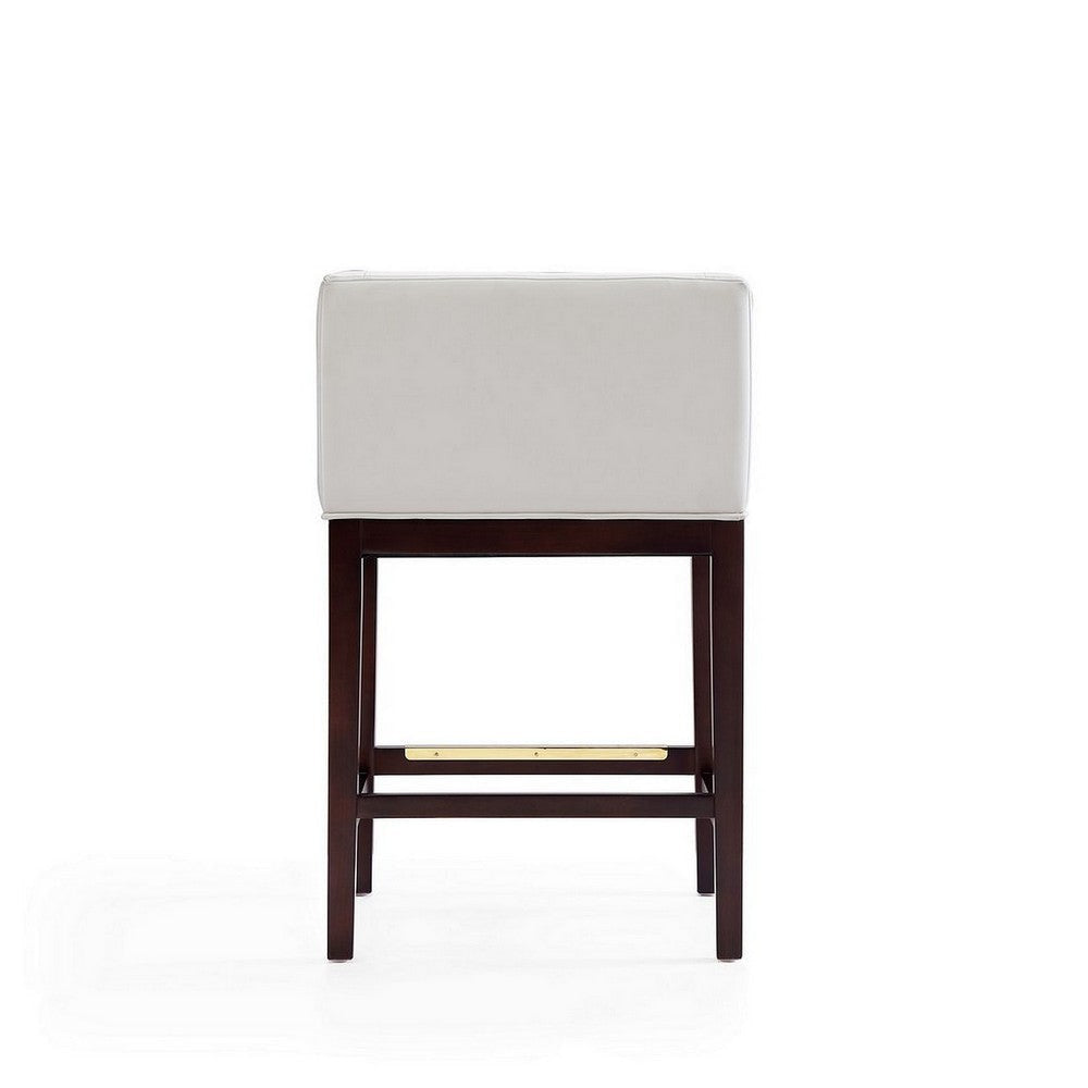 Kingsley 34 in. Ivory and Dark Walnut Beech Wood Counter Height Bar Stool (Set of 2) MHC-2-CS005-IV