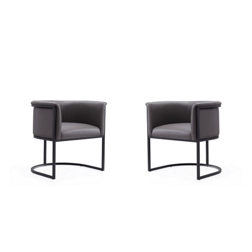 Bali Pebble and Black Faux Leather Dining Chair (Set of 2)