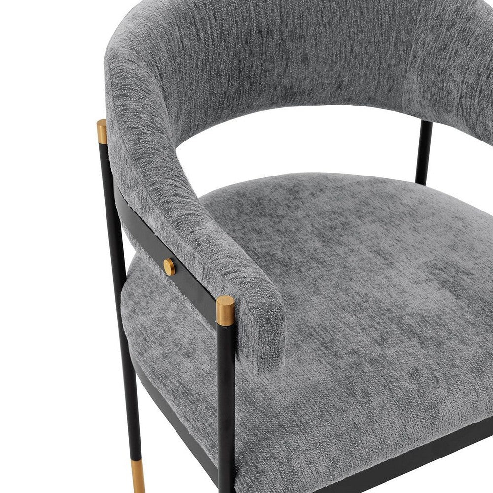 Modern Lia Boucle Dining Armchair in Grey - Set of 2 MHC-2-DC074-GY