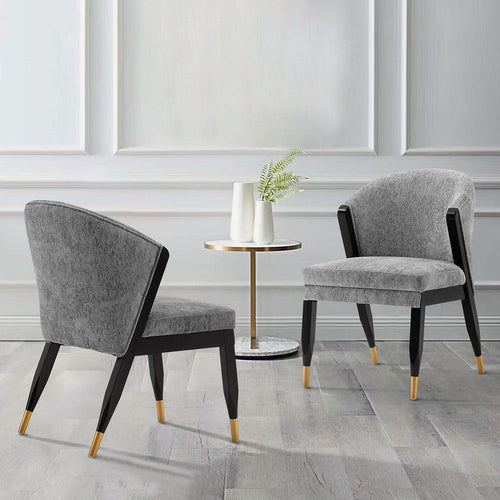 Modern Ola Boucle Dining Chair in Grey- Set of 2