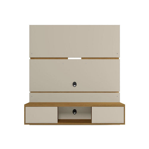 Vernon 62.99 Floating Wall Entertainment Center in Off White and Cinnamon
