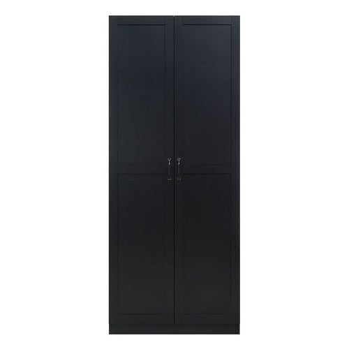Hopkins Modern Freestanding Storage Closet with 7 Shelves in Black