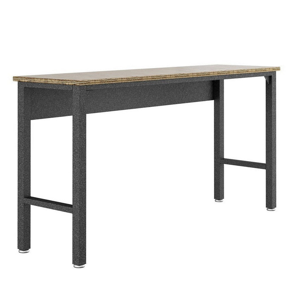 Fortress 72.4’’ Garage Table in Natural Wood and Steel MHC-6GMC