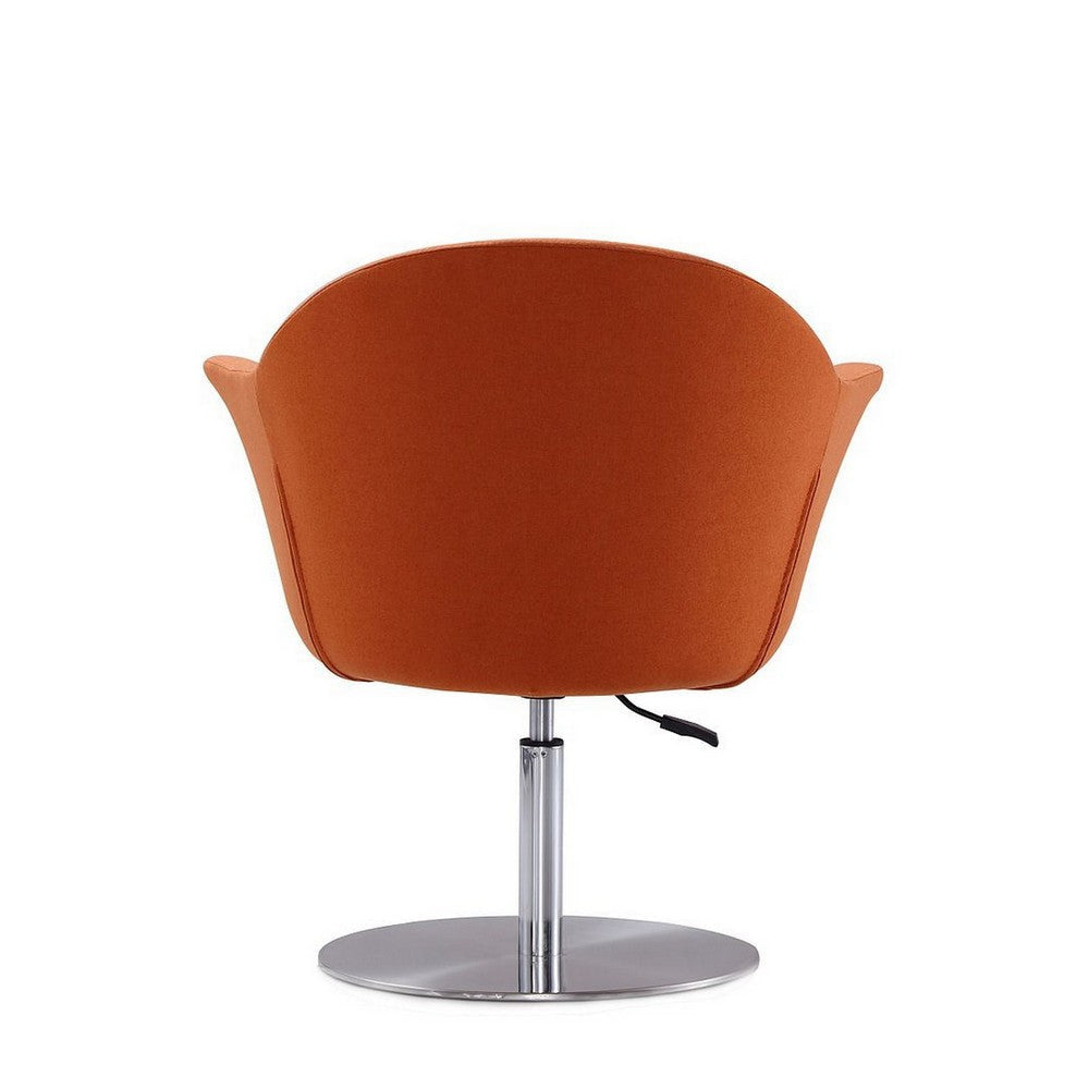 Voyager Orange and Brushed Metal Woven Swivel Adjustable Accent Chair MHC-AC051-OR