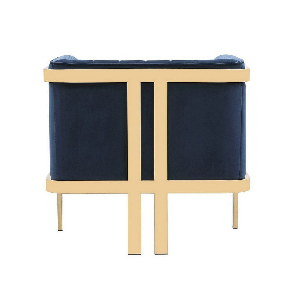 Paramount Royal Blue and Polished Brass Velvet Accent Armchair MHC-AC053-BL
