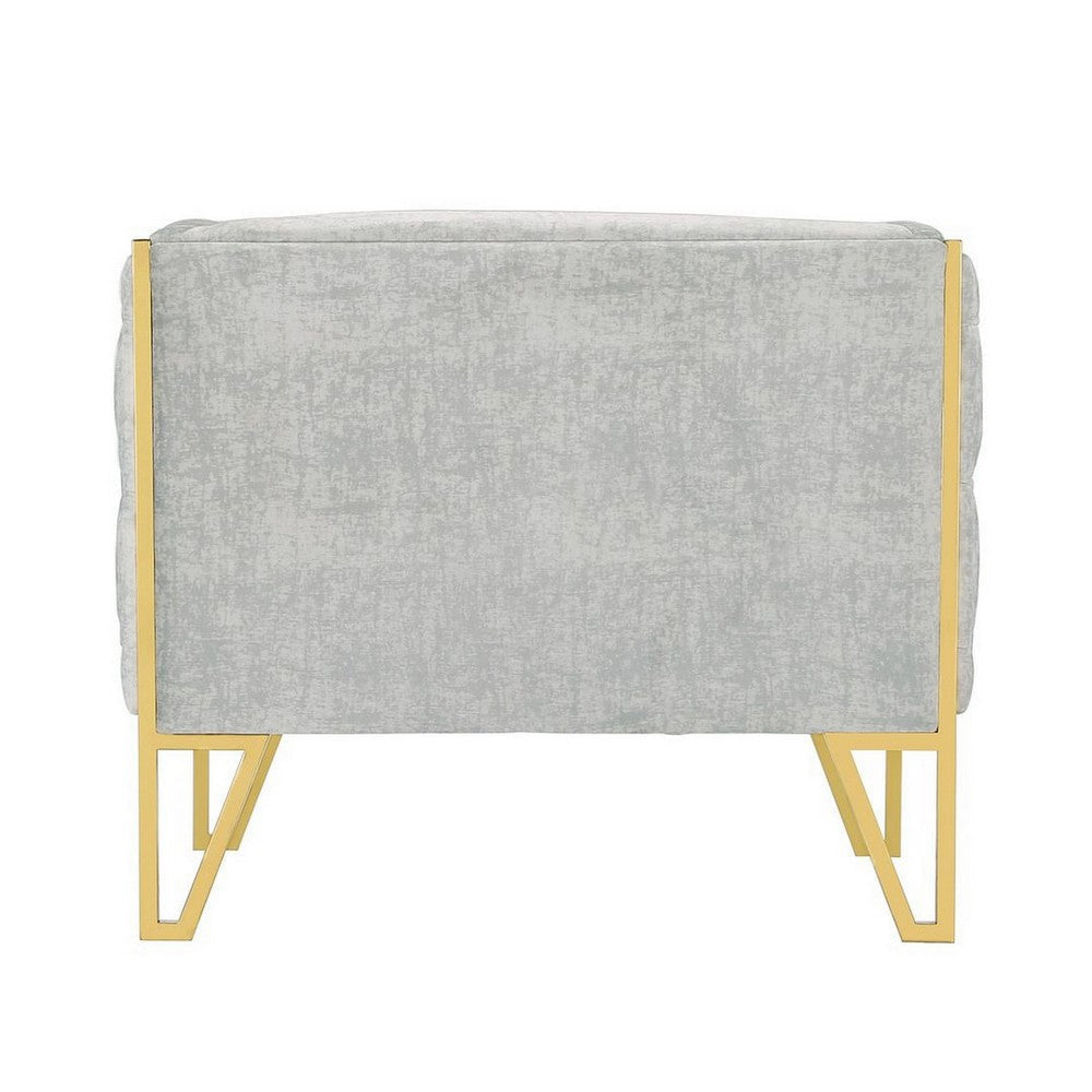 Vector Grey and Gold Velvet Accent Chair MHC-AC054-GY