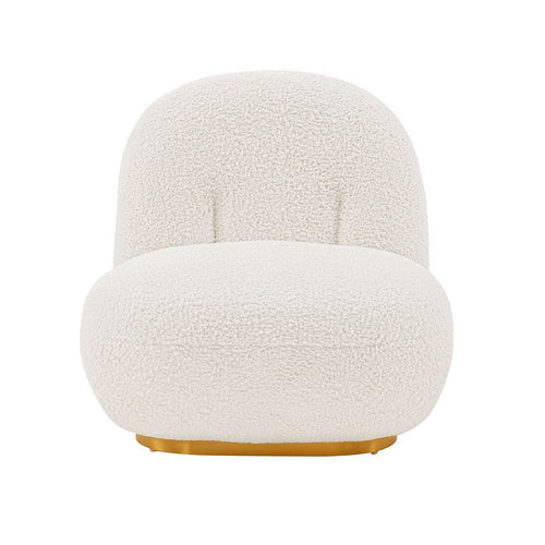 Modern Edina Boucle Accent Chair in White