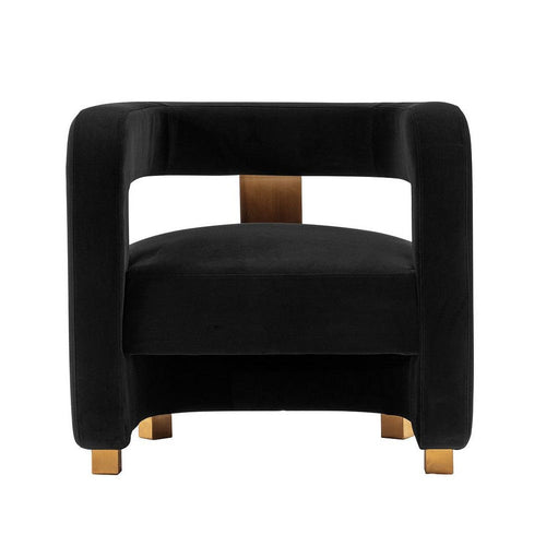 Modern Amirah Velvet Accent Chair in Black