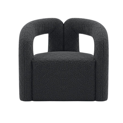 Modern Darian Boucle Accent Chair in Black
