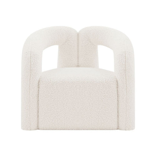 Modern Darian Boucle Accent Chair in Cream