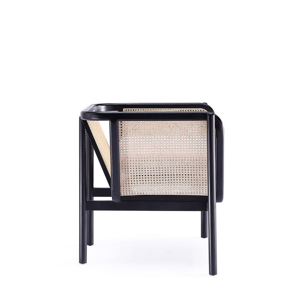 Versailles Accent Chair in Black Natural Cane and Cream MHC-ACCA01-CR