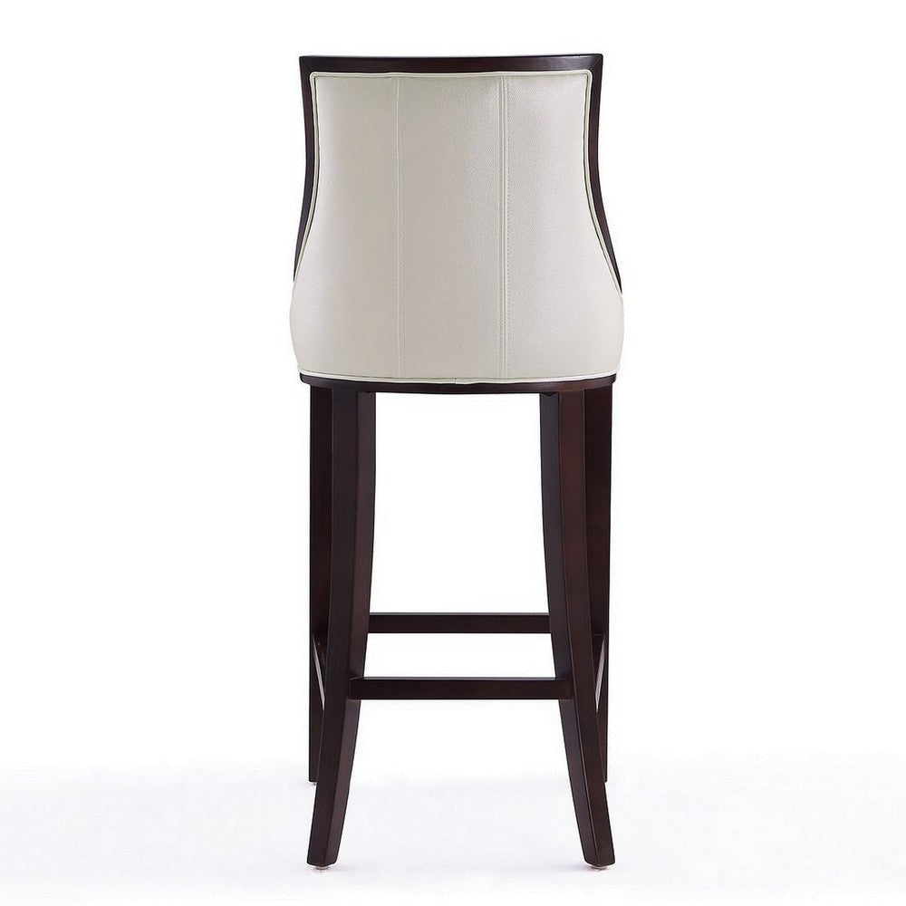Fifth Avenue 45 in. Pearl White and Walnut Beech Wood Bar Stool MHC-BS007-PW