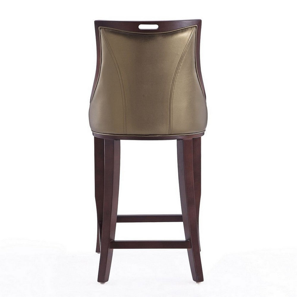 Emperor 41 in. Bronze and Walnut Beech Wood Bar Stool MHC-BS008-BZ
