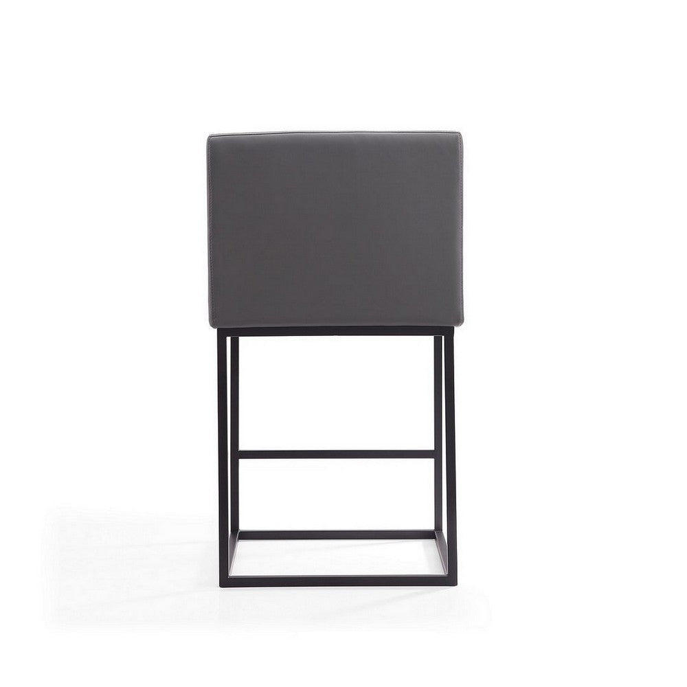 Ambassador 38 in. Grey and Black Metal Counter Height Bar Stool MHC-CS010-GY