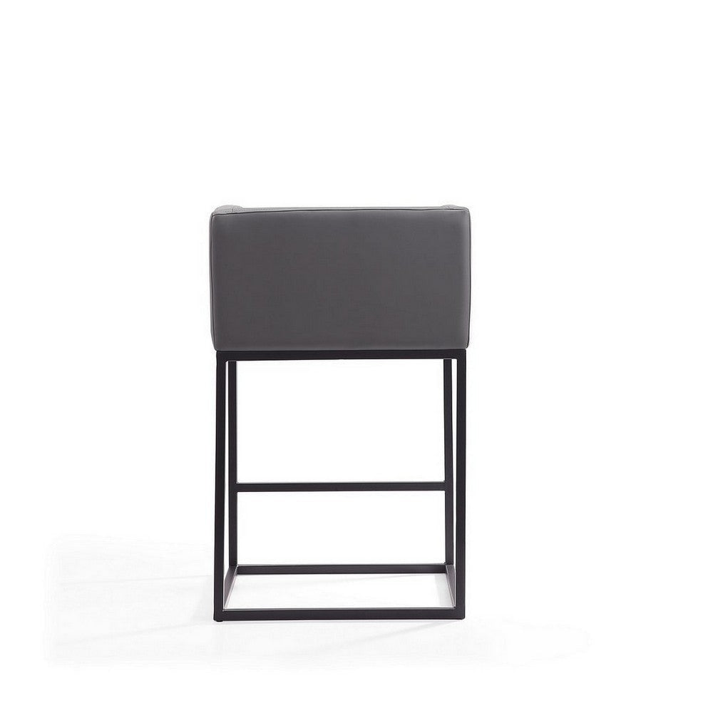 Embassy 34 in. Grey and Black Metal Counter Height Bar Stool MHC-CS011-GY