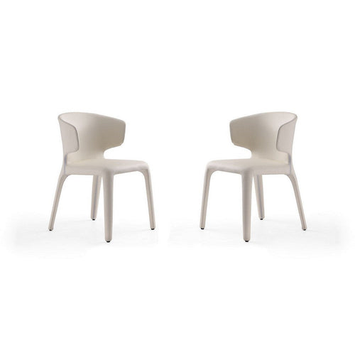 Conrad Cream Faux Leather Dining Chair (Set of 2)