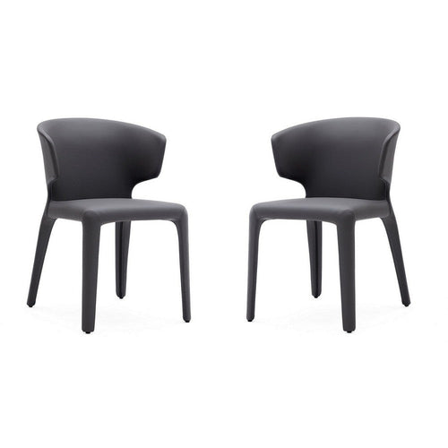 Conrad Grey Faux Leather Dining Chair (Set of 2)