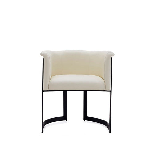 Corso Leatherette Dining Chair with Metal Frame in Cream
