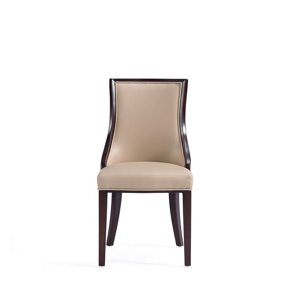 Grand Faux Leather Dining Chair in Tan with Beech Wood Frame (Set of 2) MHC-DC048-TN