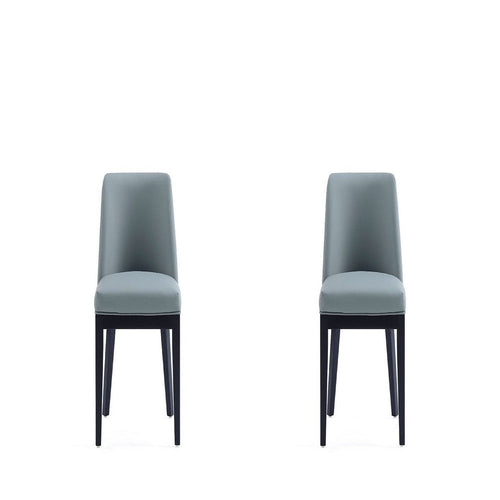 Gansevoort Modern Faux Leather Dining Chair in Pewter (Set of 2)