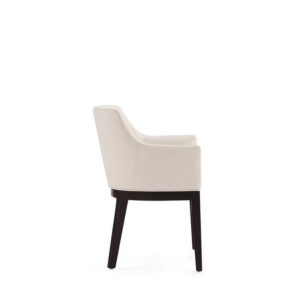 Gansevoort Modern Faux Leather Dining Armchair in Cream MHC-DC051AR-CR