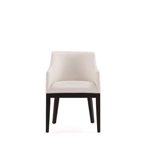 Gansevoort Modern Faux Leather Dining Armchair in Cream