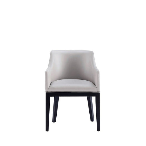 Gansevoort Modern Faux Leather Dining Armchair in Light Grey