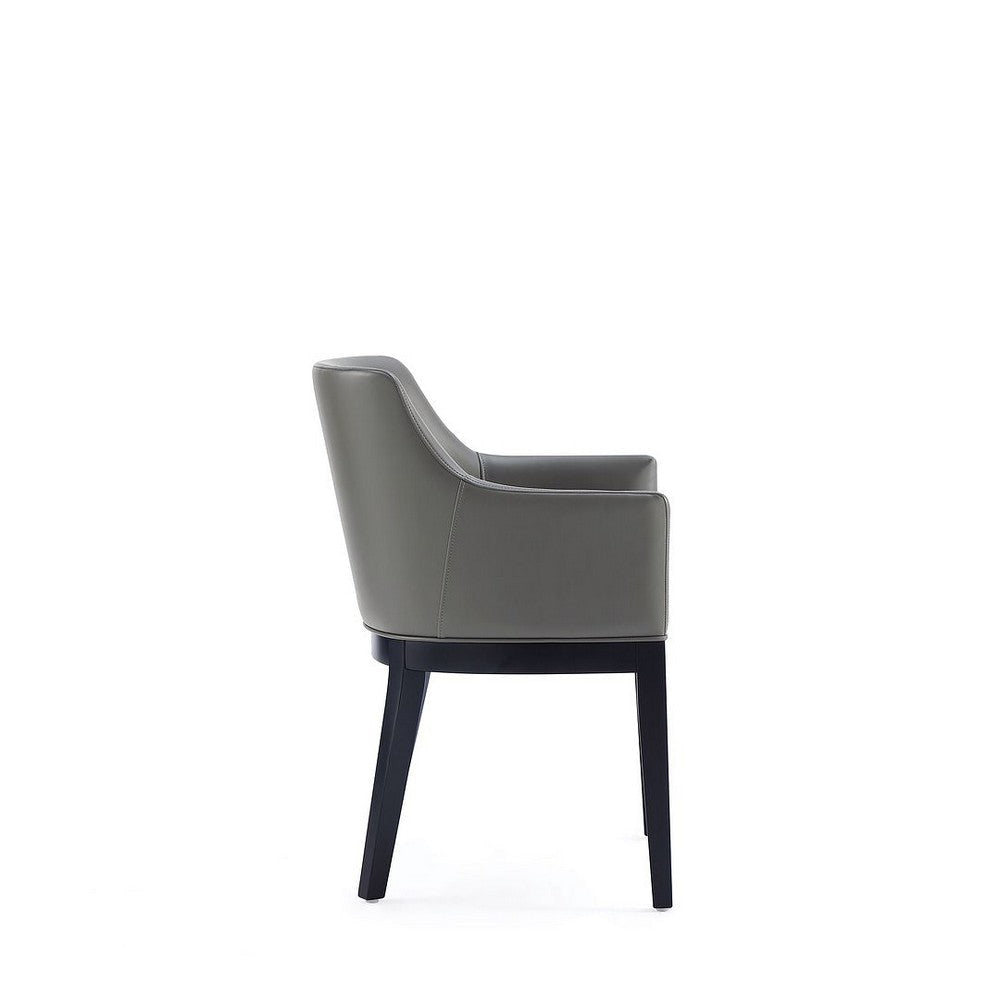 Gansevoort Modern Faux Leather Dining Armchair in Pebble Grey MHC-DC051AR-PE
