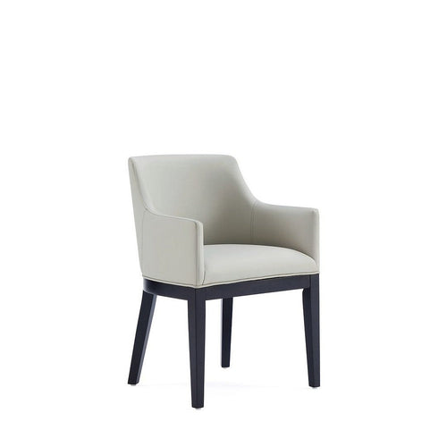 Gansevoort Modern Faux Leather Dining Armchair in Stone Grey