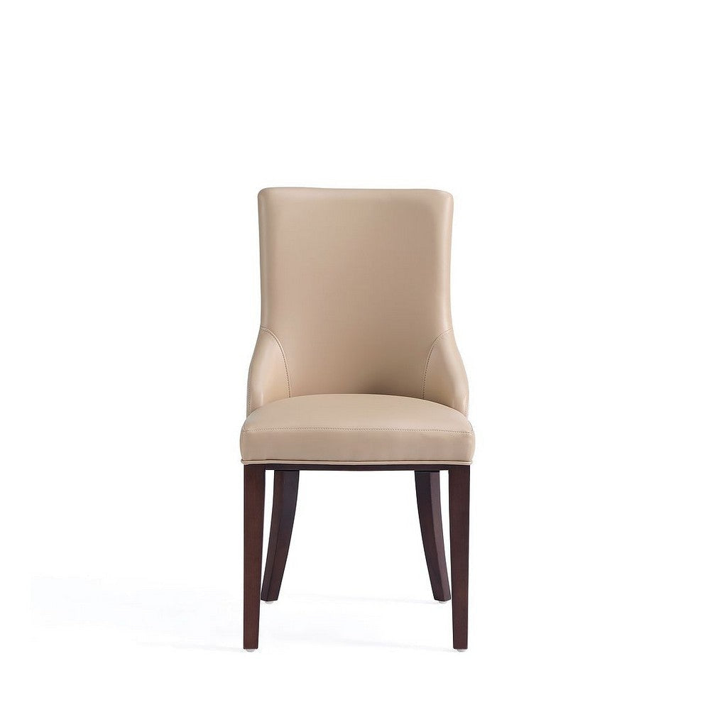 Shubert Modern Faux Leather and Velvet Dining Chair in Tan (Set of 2) MHC-DC055-TN