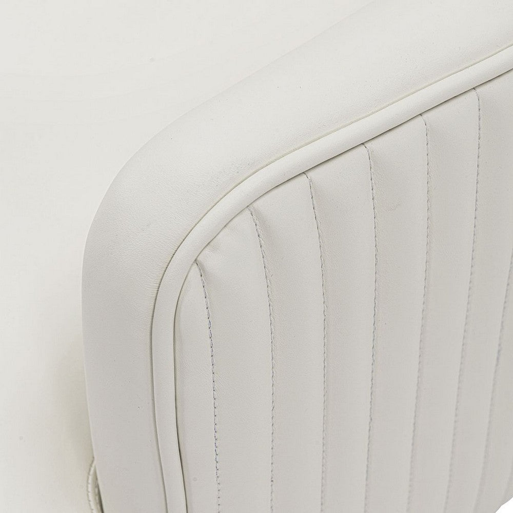 Modern Edra Leatherette Dining Armchair in Cream MHC-DC078-CR