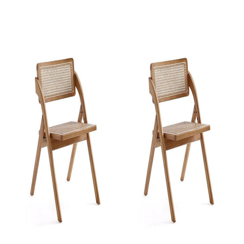 Lambinet Folding Dining Chair in Nature Cane - Set of 2