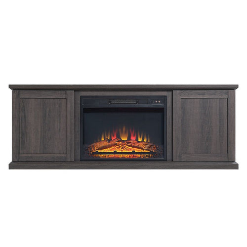 Franklin 60" Fireplace with 2 Doors in Heavy Brown