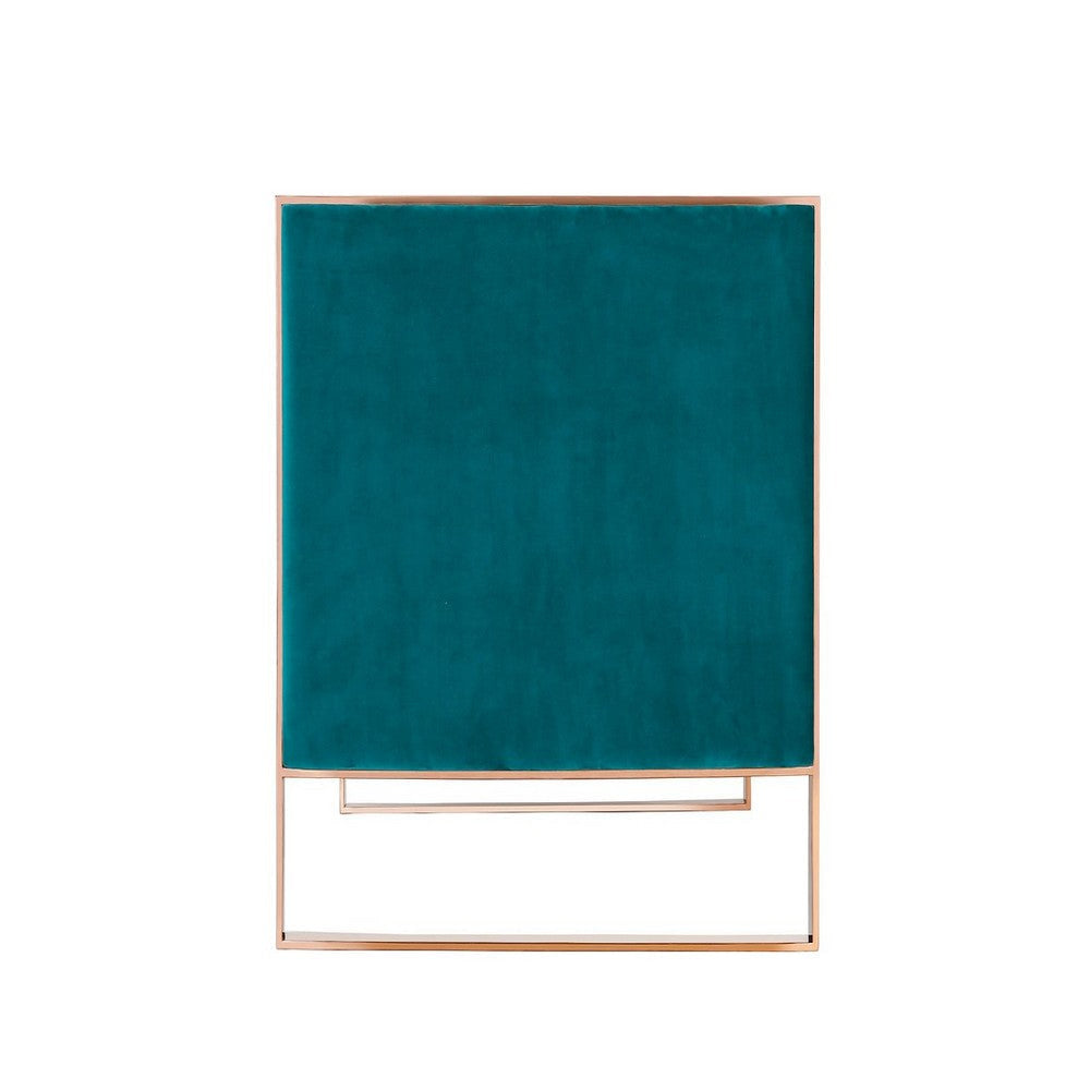 Trillium 57.48 in. Aqua Blue and Gold Velvet 2-Seater Loveseat MHC-LS016-TL