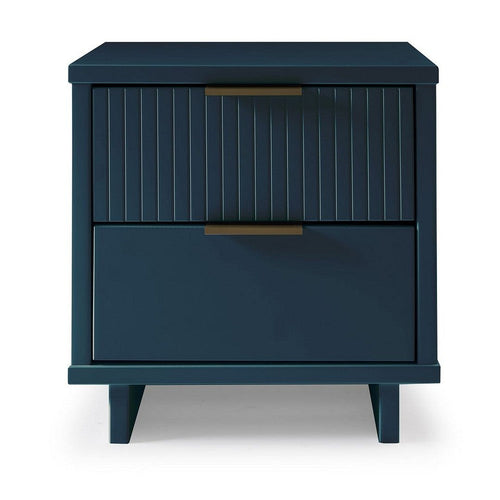 Granville Modern Nightstand 2.0 with 2 Full Extension Drawers in Midnight Blue
