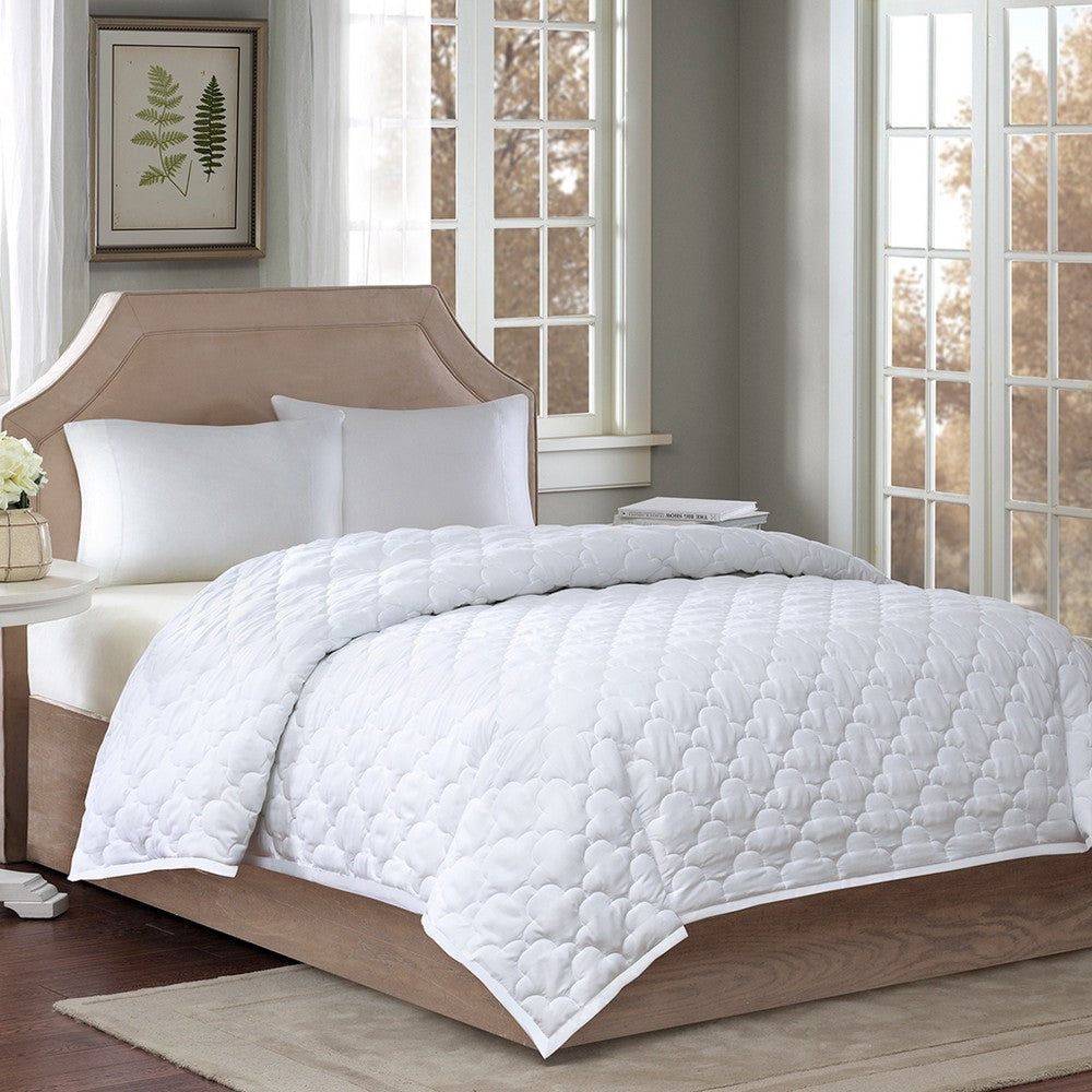 King Size Blanket, Cotton Sateen, Cloud Quilting, White