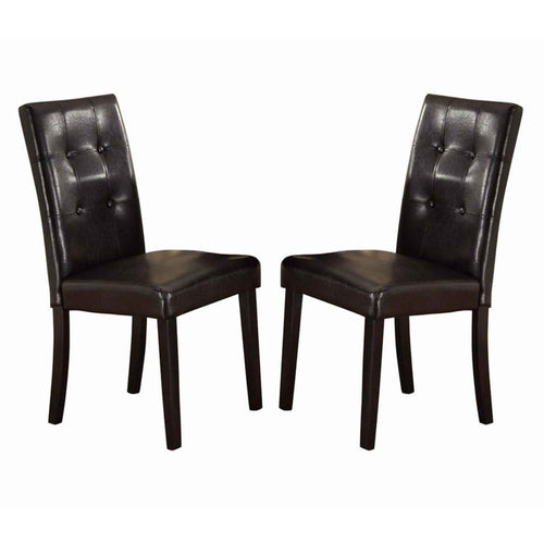 Dining Chair | Faux Leather Upholstery | Pine Frame | Set of 2 | Dark Brown