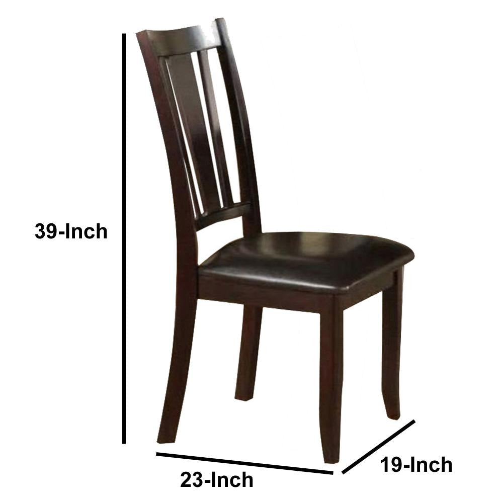 Contemporary Dining Chair | Rubber Wood | Upholstered Seat | Set of 2 | Brown PDX-F1285